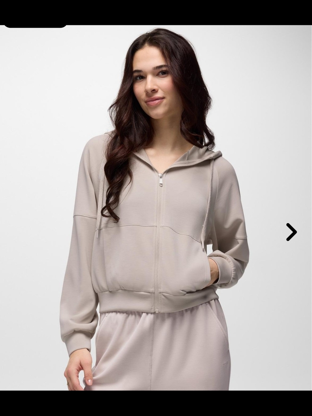 Prana Shea Soft Full Zip Hoodie Almond Women's Small